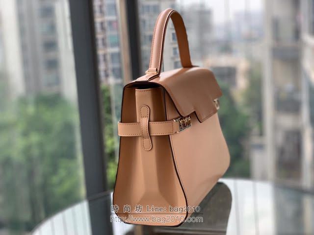 DELVAUX女包 比利時品牌 Tempete手袋 柔軟牛皮 德爾沃女手提包 中號手拎包 Delvaux單肩斜挎包 TP0028拼色奶茶  fcs1228